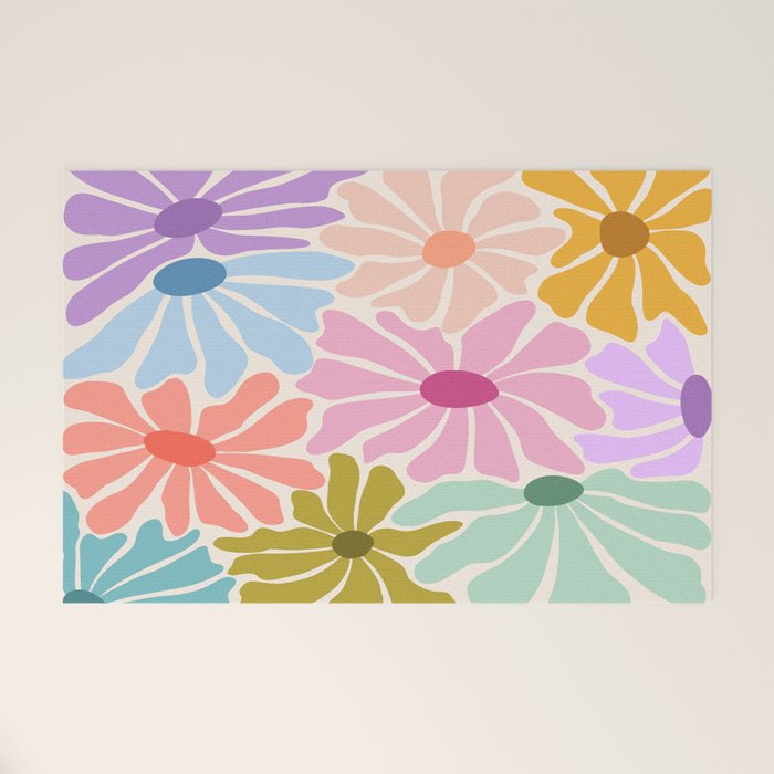 Colors of Joy - Groovy Flowers Welcome Mat Gallery Image 1