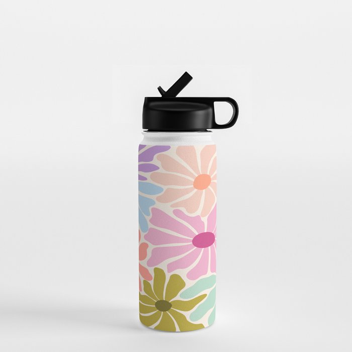 Colors of Joy - Groovy Flowers Water Bottle Gallery Image 1