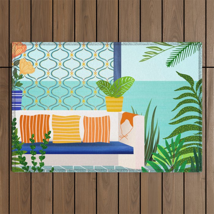 Sanctuary - Tropical Garden Villa Outdoor Rug Gallery Image 1