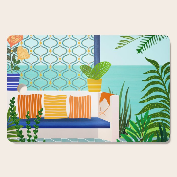 Sanctuary - Tropical Garden Villa Cutting Board Gallery Image 1