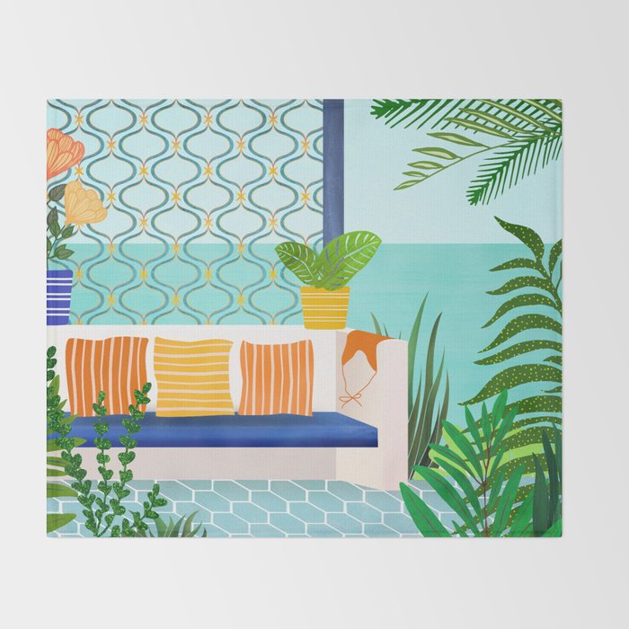 Sanctuary - Tropical Garden Villa Throw Blanket Gallery Image 2