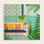 Sanctuary - Tropical Garden Villa Wood Wall Art Gallery Image 1