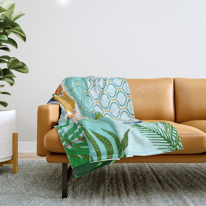 Sanctuary - Tropical Garden Villa Throw Blanket Gallery Image 1