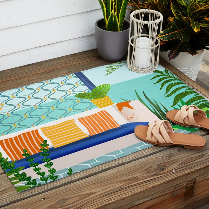 Sanctuary - Tropical Garden Villa Outdoor Rug Gallery Image 2