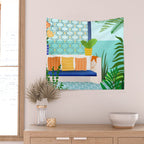 Sanctuary - Tropical Garden Villa Wall Tapestry Gallery Image 2