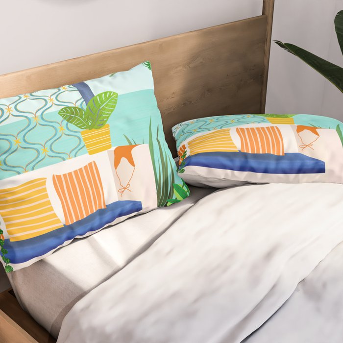 Sanctuary - Tropical Garden Villa Pillow Sham Gallery Image 2