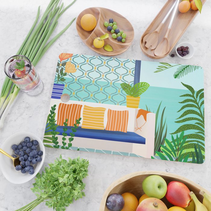 Sanctuary - Tropical Garden Villa Cutting Board Gallery Image 2