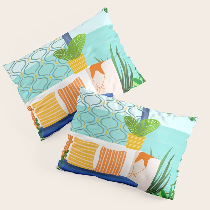 Sanctuary - Tropical Garden Villa Pillow Sham Gallery Image 1