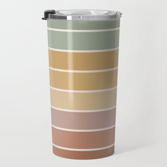 Gradient Arch XXVII Earthy Mid Century Modern Rainbow Travel Mug Gallery Image 3