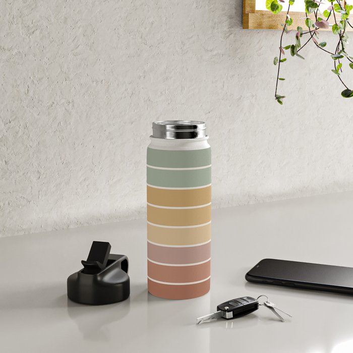 Gradient Arch XXVII Earthy Mid Century Modern Rainbow Water Bottle Gallery Image 4