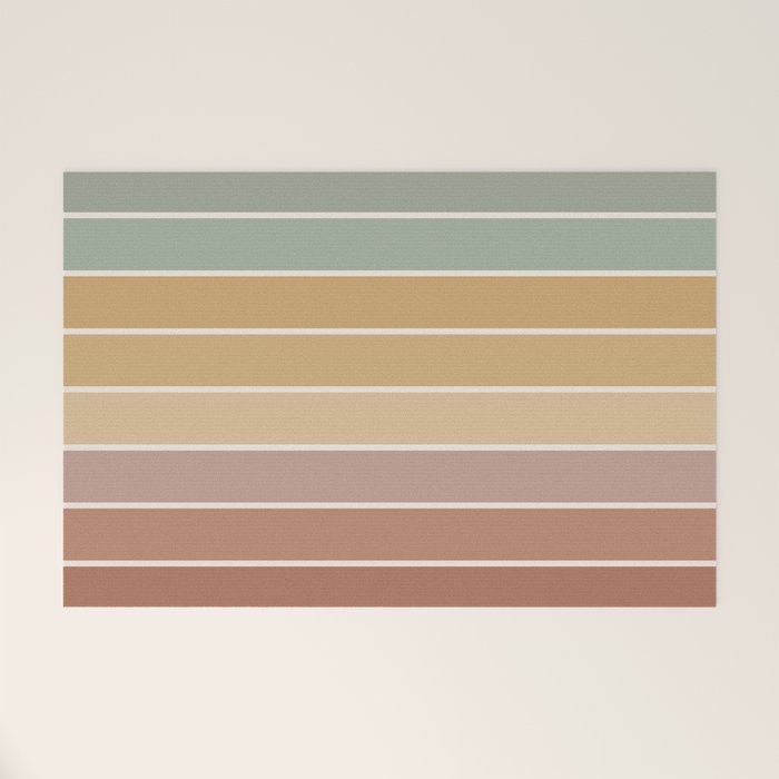 Gradient Arch XXVII Earthy Mid Century Modern Rainbow Welcome Mat Gallery Image 1