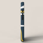 Mid Century Modern Loops Pattern in Light Mustard Yellow, Navy Blue, Gray, and White iPhone Case Gallery Image 2