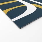 Mid Century Modern Loops Pattern in Light Mustard Yellow, Navy Blue, Gray, and White Welcome Mat Gallery Image 2