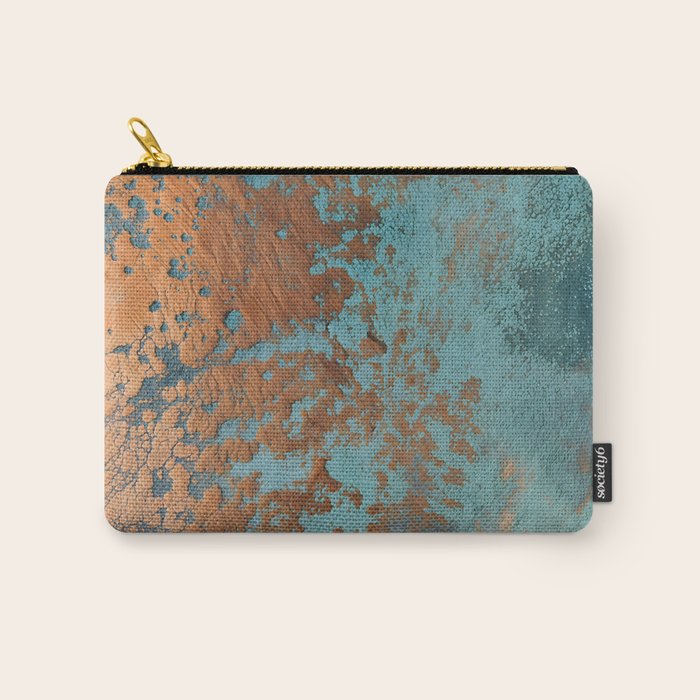 Tarnished in Teal and Copper Rust Carry All Pouch Gallery Image 1