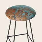 Tarnished in Teal and Copper Rust Stool Gallery Image 2
