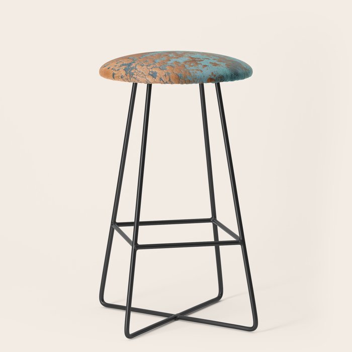 Tarnished in Teal and Copper Rust Stool Gallery Image 1