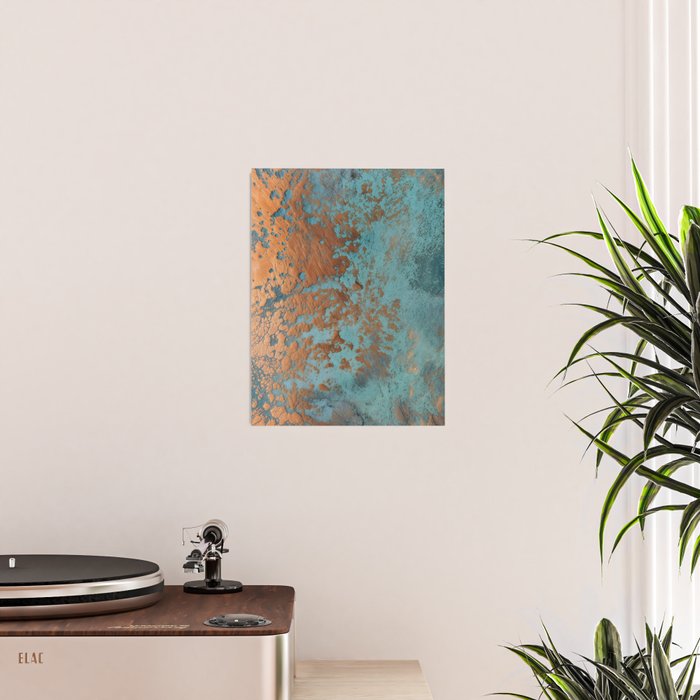 Tarnished in Teal and Copper Rust Poster Gallery Image 2
