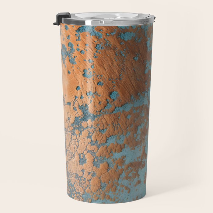 Tarnished in Teal and Copper Rust Travel Mug Gallery Image 3