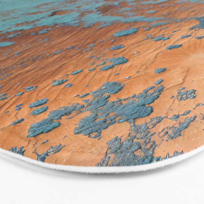 Tarnished in Teal and Copper Rust Bath Mat Gallery Image 3