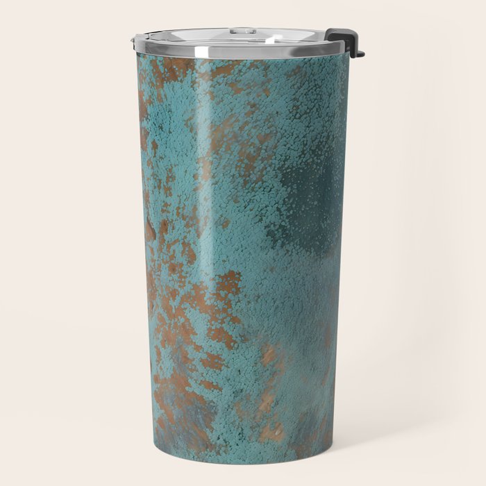 Tarnished in Teal and Copper Rust Travel Mug Gallery Image 2