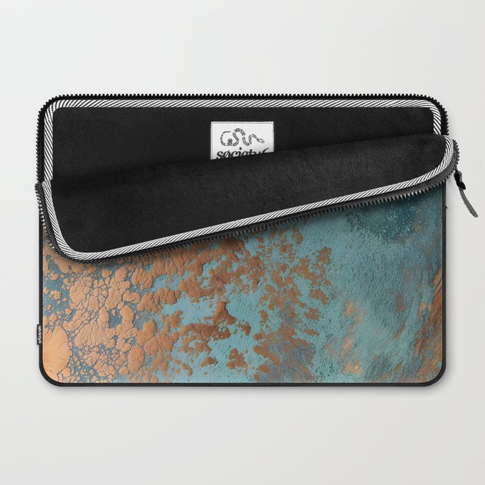 Tarnished in Teal and Copper Rust Laptop Sleeve Gallery Image 2