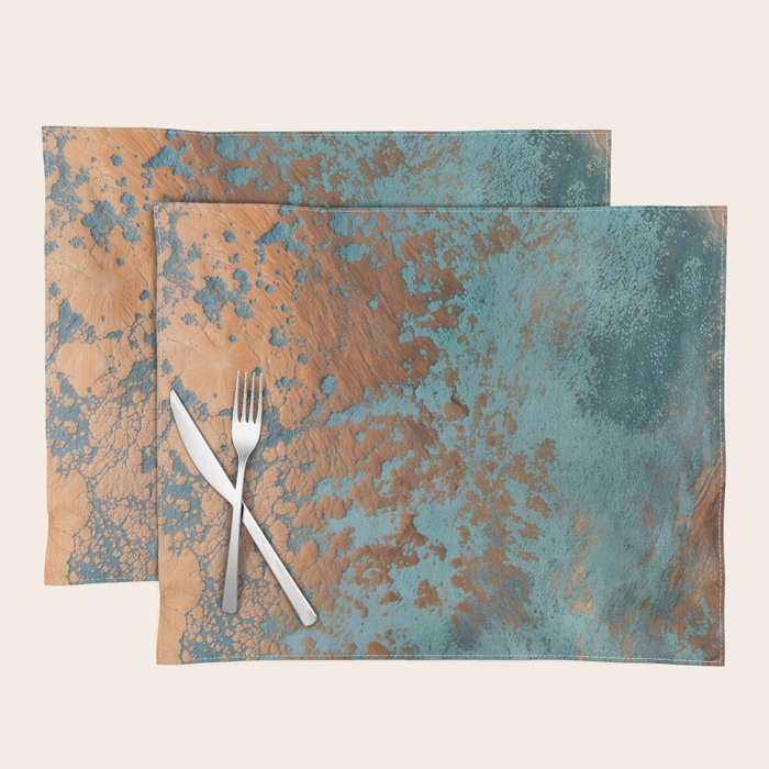 Tarnished in Teal and Copper Rust Placemat Gallery Image 1