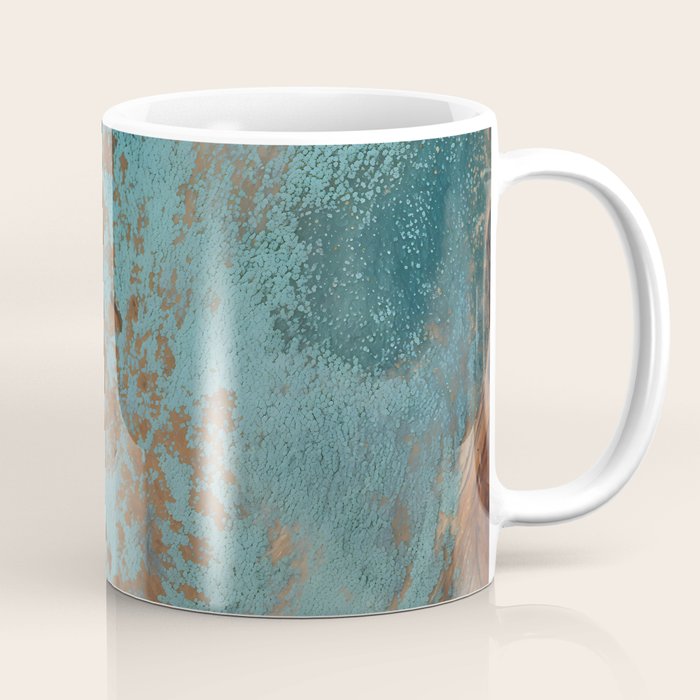 Tarnished in Teal and Copper Rust Coffee Mug Gallery Image 1