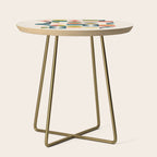 Mid Century Modern Abstract Colorful Shapes Funky Cool Minimalist Pattern Side Table Gallery Image 1