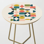 Mid Century Modern Abstract Colorful Shapes Funky Cool Minimalist Pattern Side Table Gallery Image 2