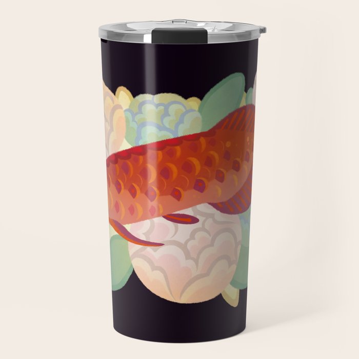 Arowana and peony 3 Travel Mug Gallery Image 1
