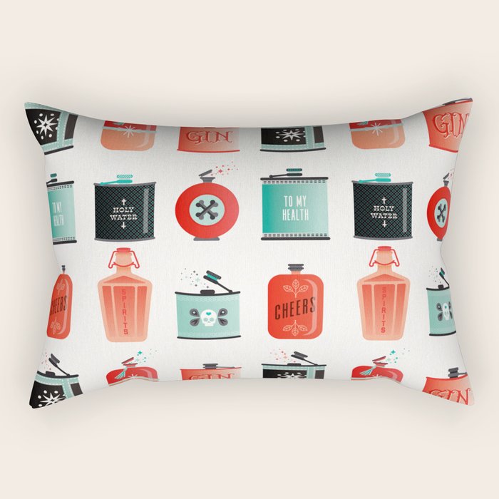 Flask Collection - Red & Turquoise Palette Rectangular Pillow Gallery Image 2
