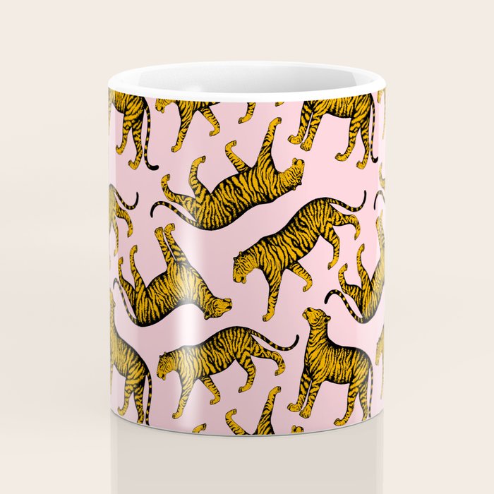 Tigers (Pink and Marigold) Coffee Mug Gallery Image 4