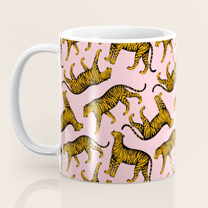 Tigers (Pink and Marigold) Coffee Mug Gallery Image 3