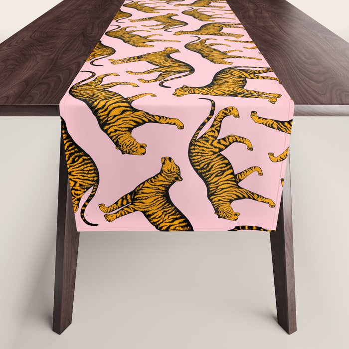 Tigers (Pink and Marigold) Table Runner Gallery Image 1
