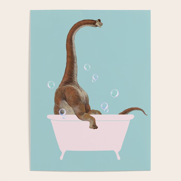 Brachiosaurus in Bathtub Poster Gallery Image 4