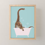 Brachiosaurus in Bathtub Mini Art Print Gallery Image 1