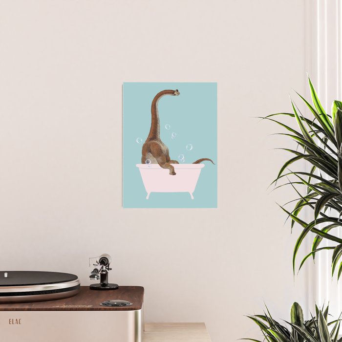 Brachiosaurus in Bathtub Poster Gallery Image 2