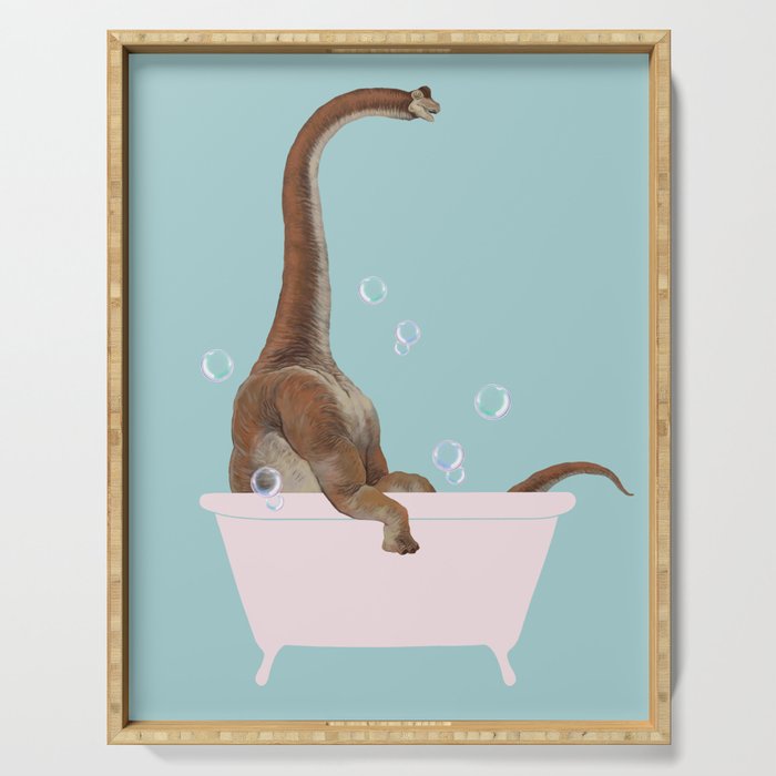 Brachiosaurus in Bathtub Serving Tray Gallery Image 1