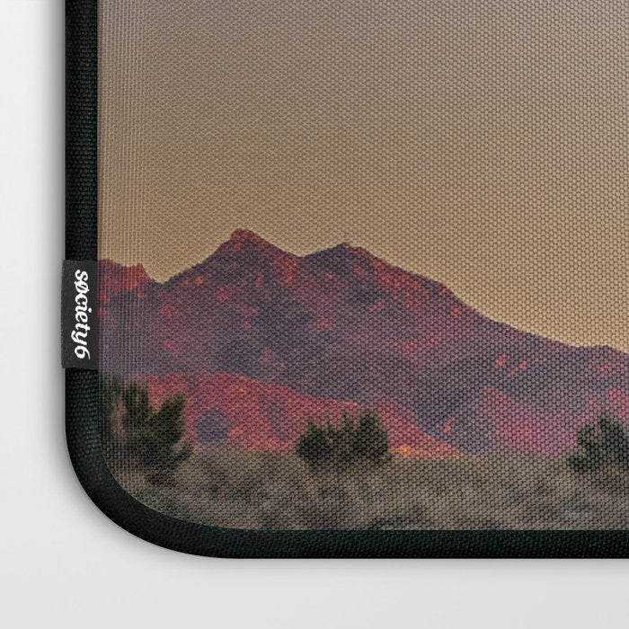 Sunset Moon Ridge // Grainy Red Mountain Range Desert Landscape Photography Yellow Fullmoon Blue Sky Laptop Sleeve Gallery Image 3