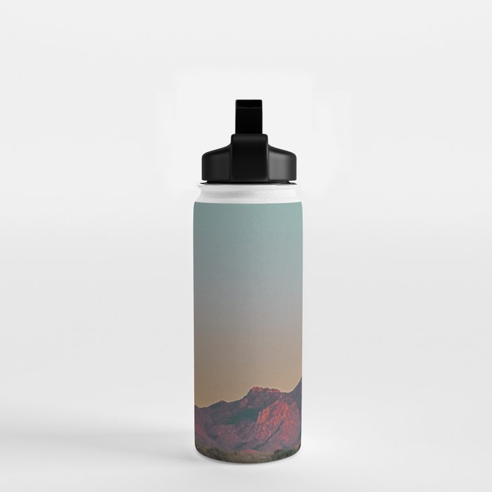 Sunset Moon Ridge // Grainy Red Mountain Range Desert Landscape Photography Yellow Fullmoon Blue Sky Water Bottle Gallery Image 2