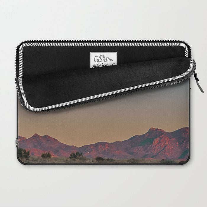 Sunset Moon Ridge // Grainy Red Mountain Range Desert Landscape Photography Yellow Fullmoon Blue Sky Laptop Sleeve Gallery Image 2