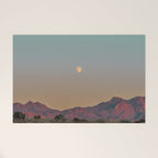 Sunset Moon Ridge // Grainy Red Mountain Range Desert Landscape Photography Yellow Fullmoon Blue Sky Welcome Mat Gallery Image 1