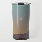 Sunset Moon Ridge // Grainy Red Mountain Range Desert Landscape Photography Yellow Fullmoon Blue Sky Travel Mug Gallery Image 1