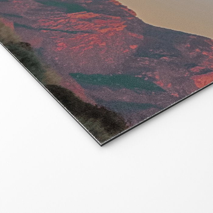 Sunset Moon Ridge // Grainy Red Mountain Range Desert Landscape Photography Yellow Fullmoon Blue Sky Welcome Mat Gallery Image 2