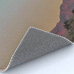 Sunset Moon Ridge // Grainy Red Mountain Range Desert Landscape Photography Yellow Fullmoon Blue Sky Rug Gallery Image 4