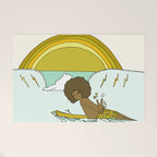 "buttons" kaluhiokalani 70s surf legend // retro surf art by surfy birdy Welcome Mat Gallery Image 1