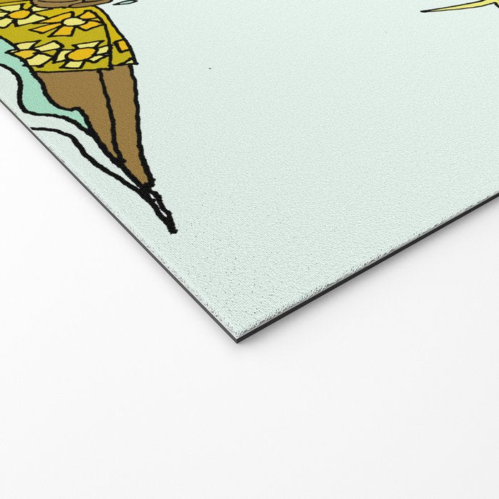 "buttons" kaluhiokalani 70s surf legend // retro surf art by surfy birdy Welcome Mat Gallery Image 2