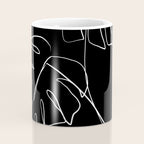 Monstera minimal - black Coffee Mug Gallery Image 4