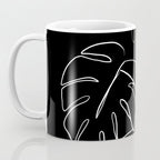 Monstera minimal - black Coffee Mug Gallery Image 3