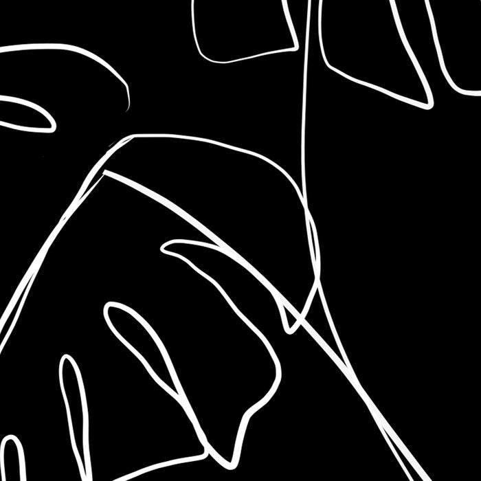 Monstera minimal - black Coffee Mug Gallery Image 2